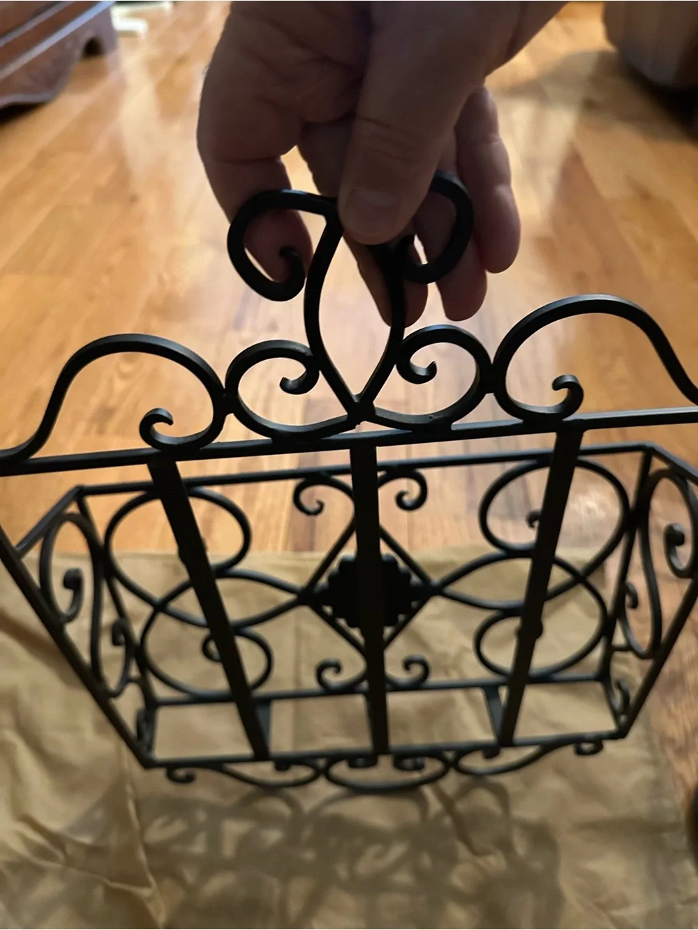 Vintage Vintage Cast Iron Wall Magazine Newspaper Mail Holder
